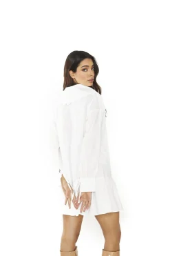 Glamorous Mini Dresses|Mini Dresses|Off White Shirt Mini-Dress -