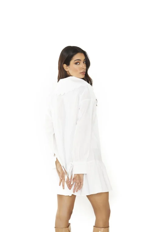 Glamorous Mini Dresses|Mini Dresses|Off White Shirt Mini-Dress -