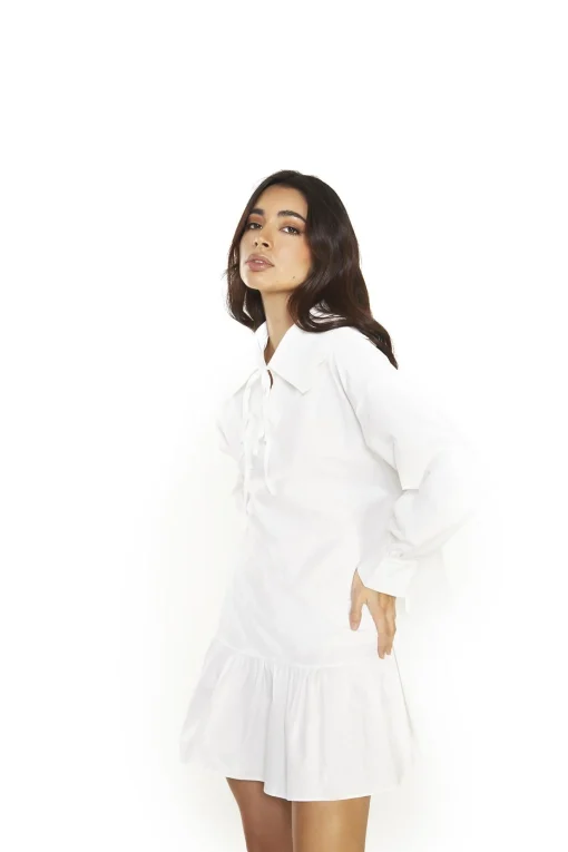 Glamorous Mini Dresses|Mini Dresses|Off White Shirt Mini-Dress -