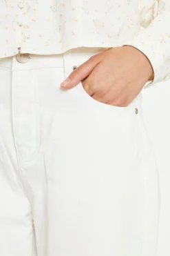 Glamorous Chic Escapes|Ripped & Distressed Jeans|Off White Straight-Leg Ripped Jeans -