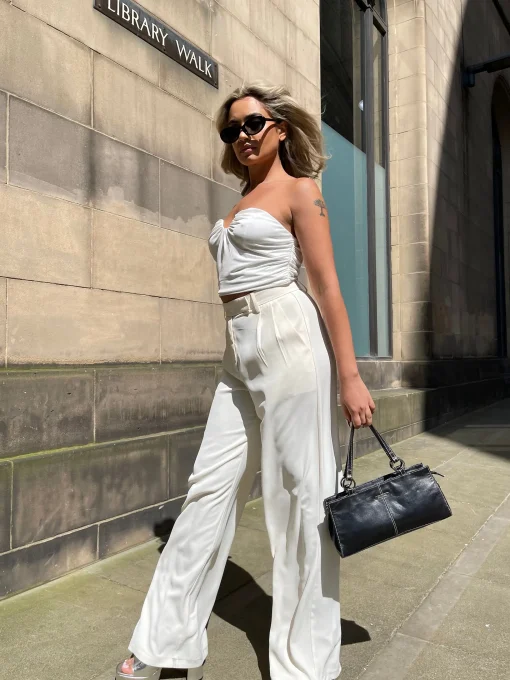 Glamorous Going Out Tops|Glamorous Studio|Off White Strapless Ruched Top -