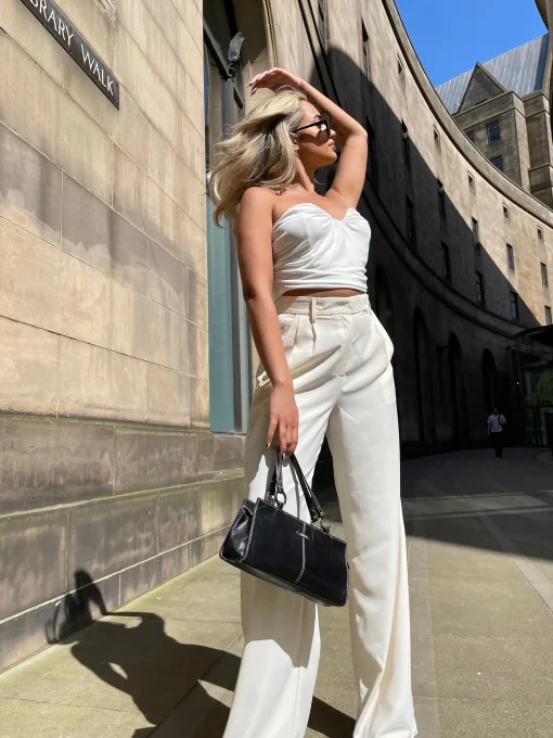 Glamorous Going Out Tops|Glamorous Studio|Off White Strapless Ruched Top -
