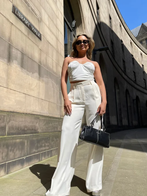 Glamorous Going Out Tops|Glamorous Studio|Off White Strapless Ruched Top -