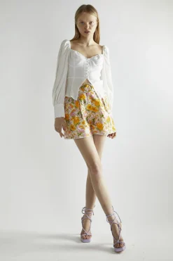 Glamorous Blouses & Shirts|Off White V-Neck Long-Sleeve Top -