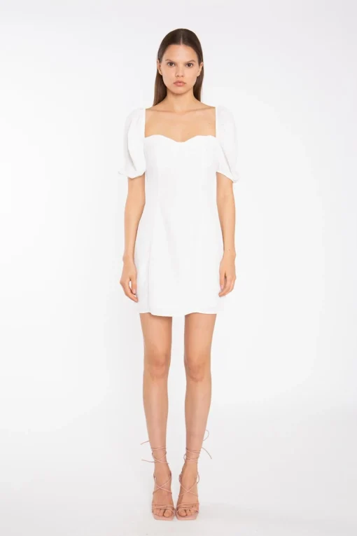 Glamorous Day Dresses|Mini Dresses|Off-White Bust Cup Mini-Dress -