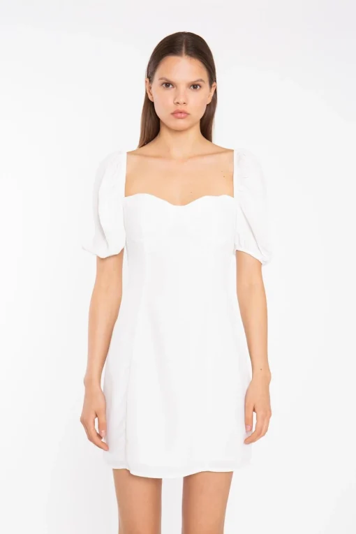 Glamorous Day Dresses|Mini Dresses|Off-White Bust Cup Mini-Dress -