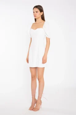 Glamorous Day Dresses|Mini Dresses|Off-White Bust Cup Mini-Dress -