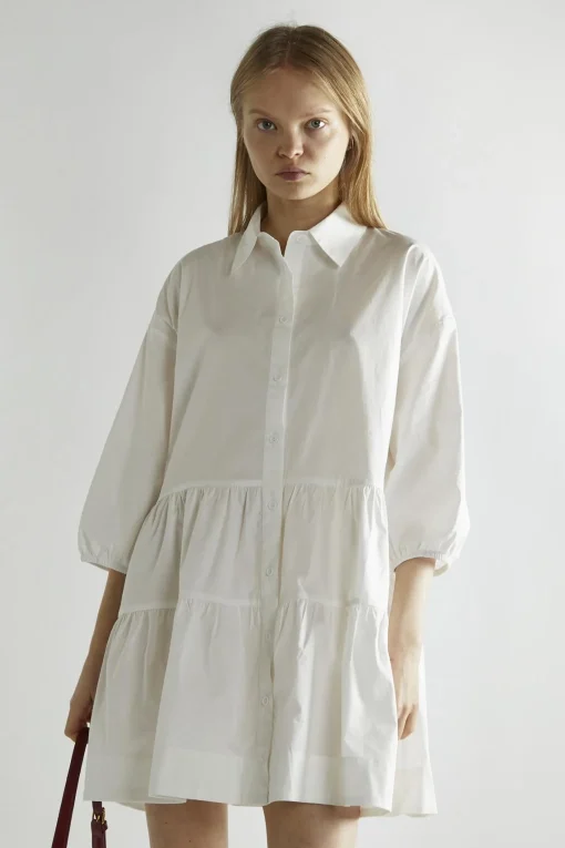 Glamorous Day Dresses|Mini Dresses|Off-White Collared Skater Mini-Dress -