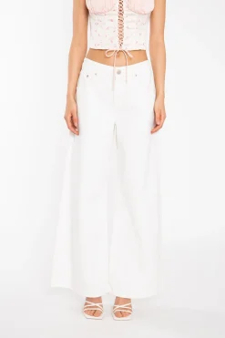 Glamorous Wide Leg Jeans|Wide Leg Trousers|Off-White Extra Wide-Leg Jeans -
