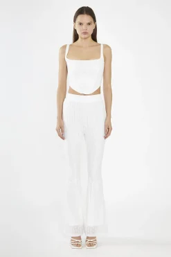 Glamorous Co-ords|Flares|Off-White Lace High Waisted Flared Trousers -