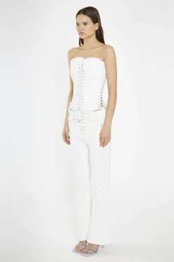 Glamorous Going Out Tops|Crops, Corsets & Bodysuits|Off-White Lace-Up Corset-Top -