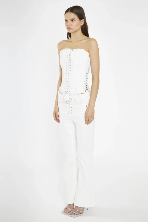 Glamorous Going Out Tops|Crops, Corsets & Bodysuits|Off-White Lace-Up Corset-Top -