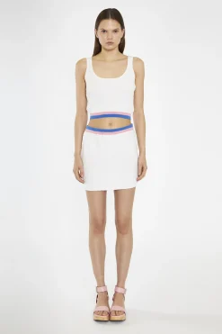 Glamorous Co-ords|Knitted Skirts|Off-White Multi Knitted Mini-Skirt -