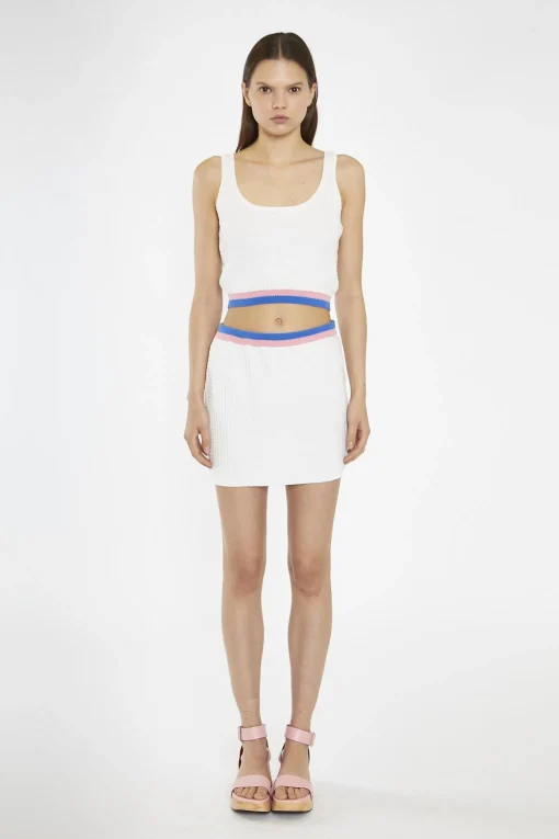 Glamorous Co-ords|Off-White Multi Knitted Tank-Top -