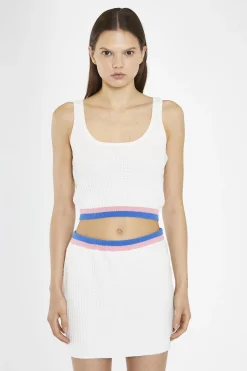 Glamorous Co-ords|Off-White Multi Knitted Tank-Top -