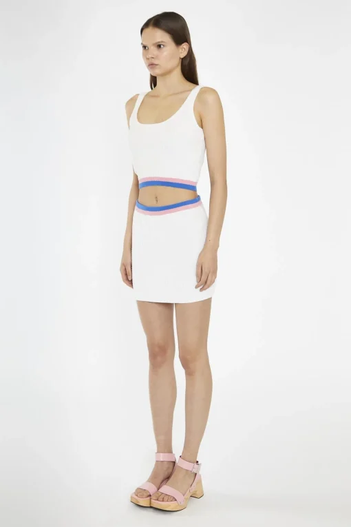Glamorous Co-ords|Off-White Multi Knitted Tank-Top -