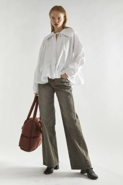 Glamorous Blouses & Shirts|Off-White Oversized-Collar Blouse -