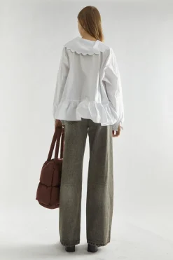 Glamorous Blouses & Shirts|Off-White Oversized-Collar Blouse -
