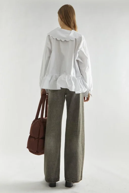 Glamorous Blouses & Shirts|Off-White Oversized-Collar Blouse -