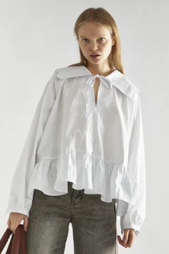 Glamorous Blouses & Shirts|Off-White Oversized-Collar Blouse -