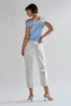 Glamorous Ripped & Distressed Jeans|Off-White Ripped Cropped-Jeans -
