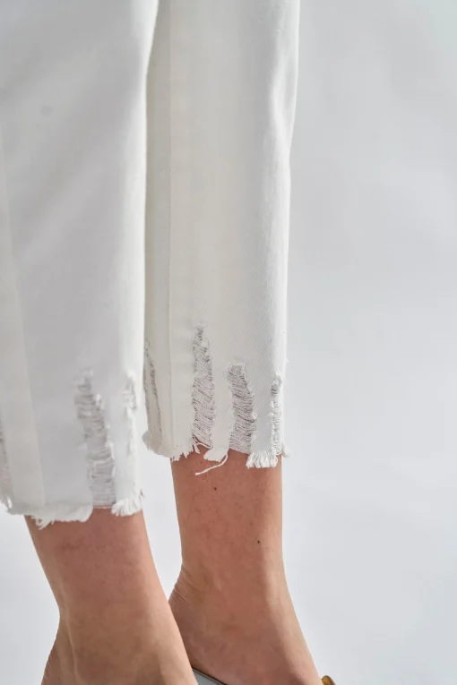 Glamorous Ripped & Distressed Jeans|Off-White Ripped Cropped-Jeans -