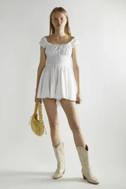 Glamorous Playsuits|Off-White Scoop-Neck Playsuit -