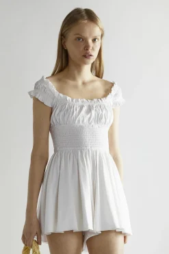 Glamorous Playsuits|Off-White Scoop-Neck Playsuit -