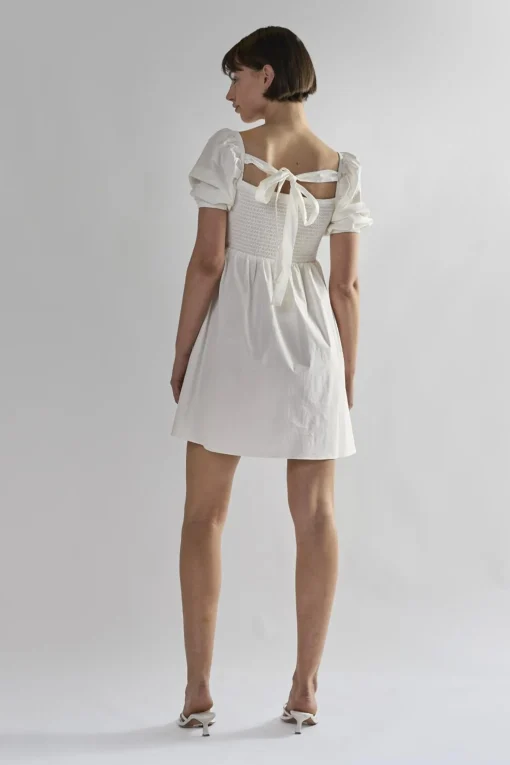 Glamorous Mini Dresses|Mini Dresses|Off-White Square-Neck Mini-Dresses -