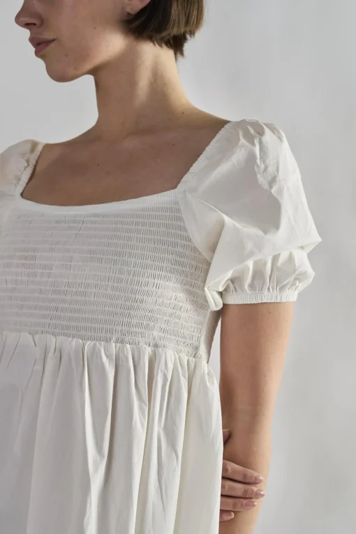 Glamorous Mini Dresses|Mini Dresses|Off-White Square-Neck Mini-Dresses -