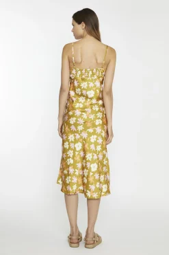 Glamorous Midi & Midaxi Dresses|Midi & Midaxi Dresses|Olive Multi-Flower Spaghetti-Strap Midi-Dress -