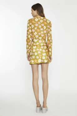 Glamorous Mini Skirts|Olive Multi-Flower Wrap Mini-Skirt -
