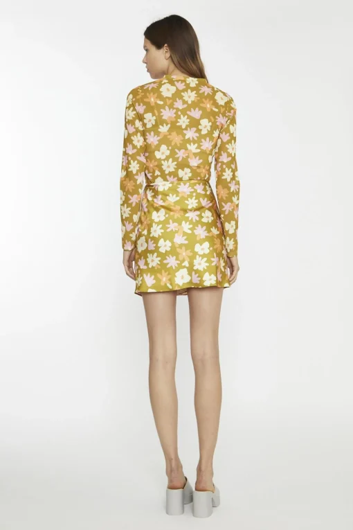 Glamorous Mini Skirts|Olive Multi-Flower Wrap Mini-Skirt -