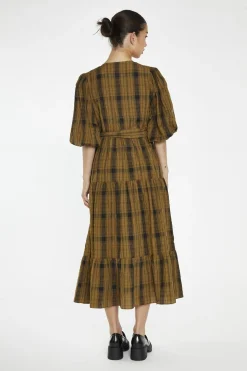 Glamorous Day Dresses|Midi & Midaxi Dresses|Olive-Check Wrap Midi-Dress -
