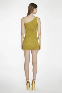 Glamorous Day Dresses|Mini Dresses|Olive-Green Asymmetric Mini-Dress -