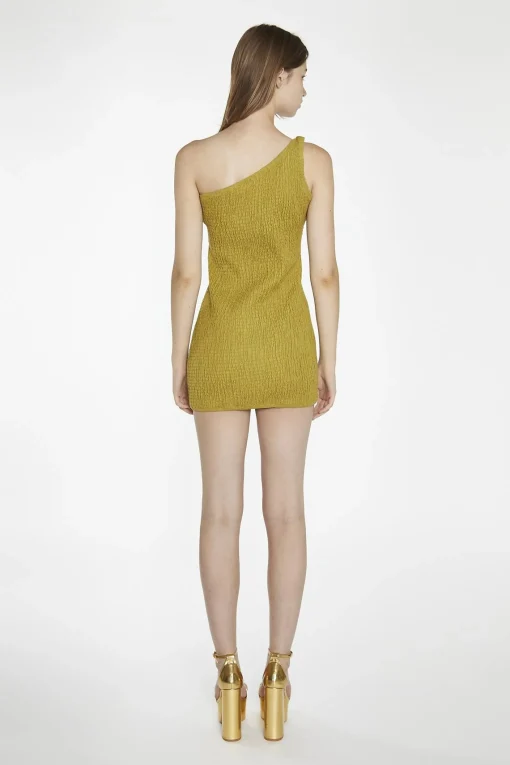 Glamorous Day Dresses|Mini Dresses|Olive-Green Asymmetric Mini-Dress -