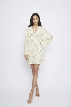 Glamorous Day Dresses|Mini Dresses|Orange Ditsy-Floral Mini-Dress -