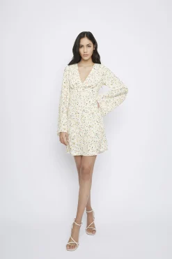 Glamorous Day Dresses|Mini Dresses|Orange Ditsy-Floral Mini-Dress -