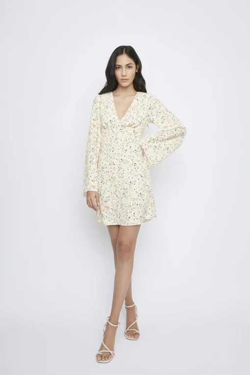 Glamorous Day Dresses|Mini Dresses|Orange Ditsy-Floral Mini-Dress -