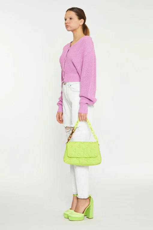 Glamorous Cardigans|Orchid Pink Button Front Cropped Cardigan -