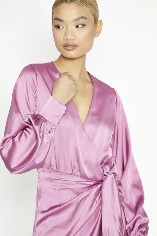 Glamorous Prom|Day Dresses|Orchid Wrap Midi-Dress -