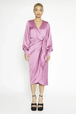Glamorous Prom|Day Dresses|Orchid Wrap Midi-Dress -