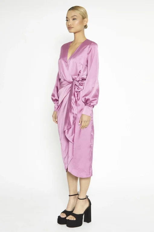 Glamorous Prom|Day Dresses|Orchid Wrap Midi-Dress -