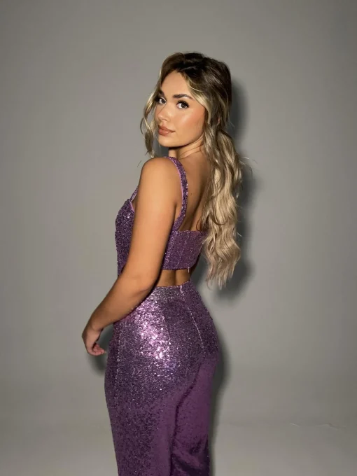 Glamorous Going Out Tops|Go To Partywear|Orchid-Pink Corset Crop-top -