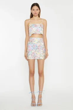 Glamorous Going Out Tops|Chic Escapes|Painted Multi-Floral Open Back Crop-Top -