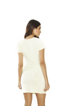 Glamorous Day Dresses|Mini Dresses|Pale Lemon Cut-Out Mini-Dress -