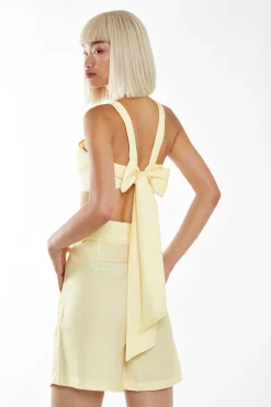 Glamorous Chic Escapes|Glamorous Care: Our Sustainable Collection|Pale Yellow High Waisted Shorts -
