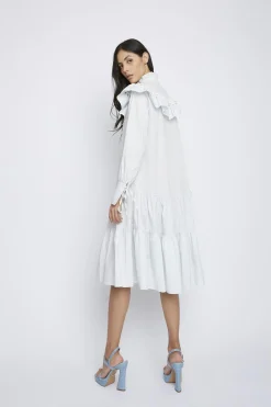 Glamorous Day Dresses|Midi & Midaxi Dresses|Pale-Blue Broderie-Ruffle-Detail Midi-Dresses -
