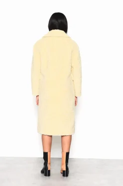 Glamorous Coats|Pale-Yellow Collared Over-Coat -