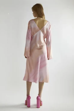 Glamorous Day Dresses|Midi & Midaxi Dresses|Pastel Digital Tie-dye V-Neck Midi-Dress -